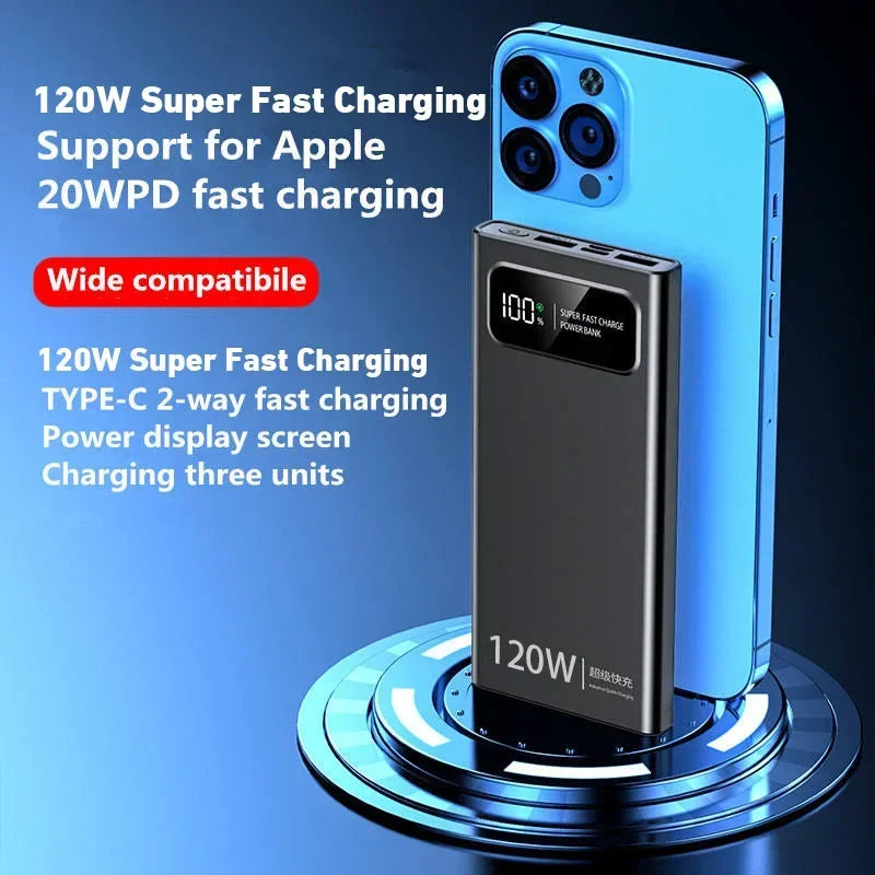 Xiaomi 200000mAH 120W Power Bank Super Fast Charging Battery High Capacity Digital Display Power Bank For Iphone 15 14 Xiaomi