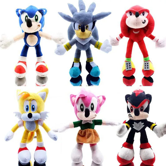 20cm Cartoon Sonics Plush Doll Toy Soft Plush Anime Cute Black and Blue Ultrasonic Mouse Pendant Toy Children's Birthday Gift