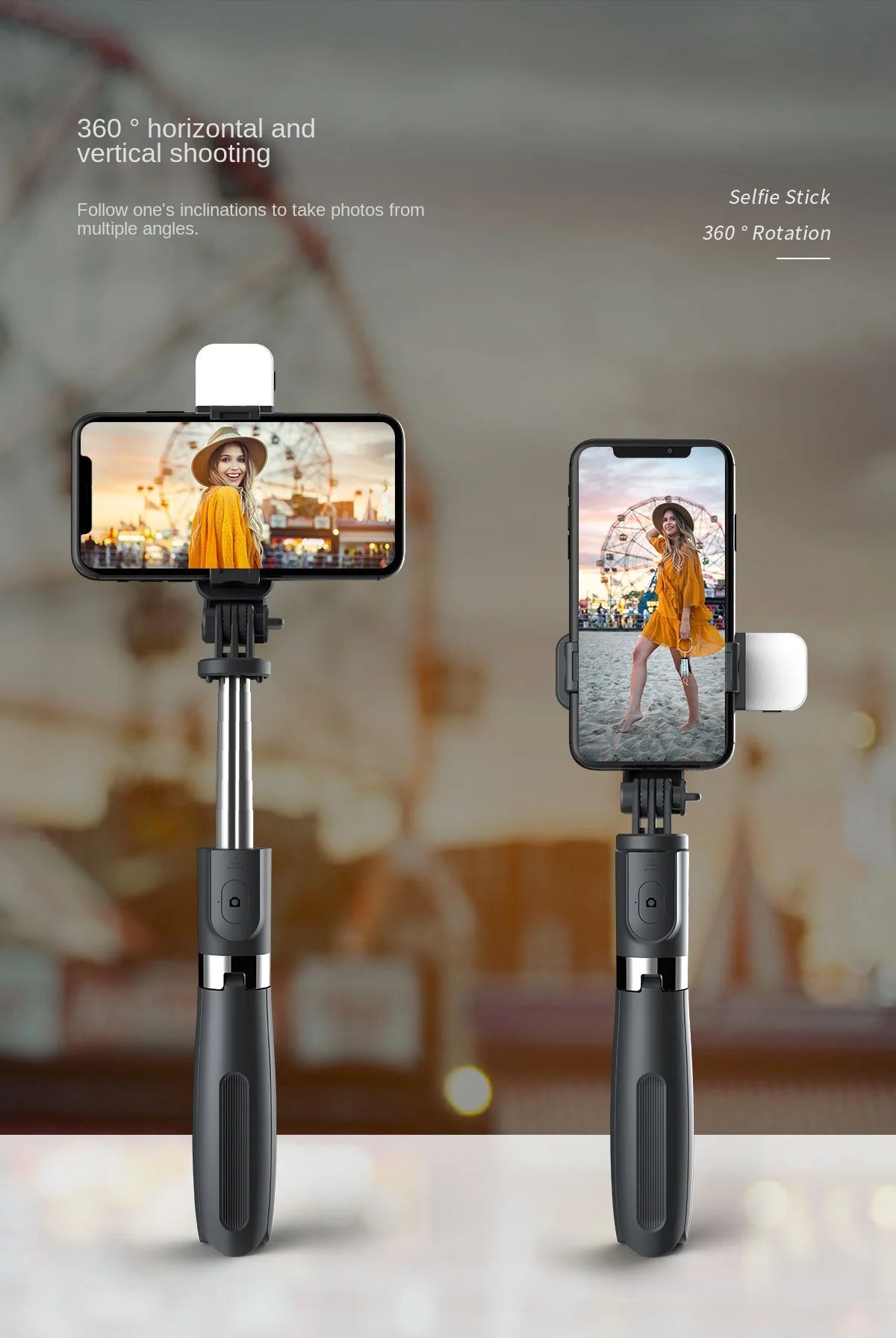 Xiaomi Bluetooth Wireless Selfie Stick Mini Tripod Extendable Monopod with Fill Light Remote Shutter for Xiaomi Phone Tripod