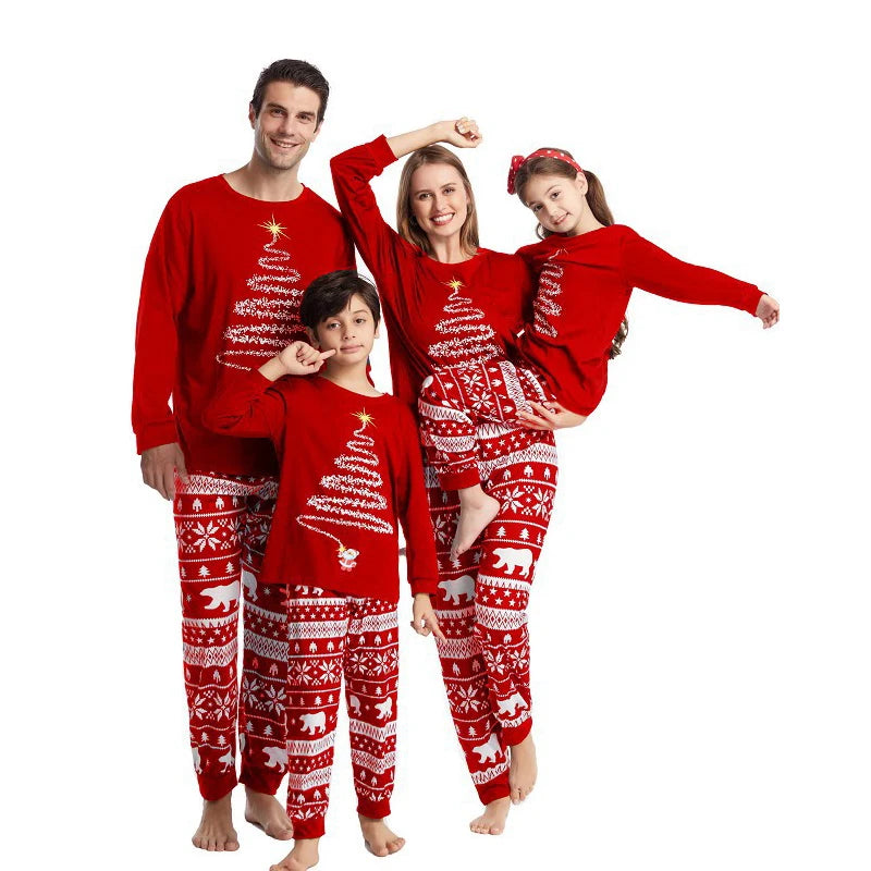 2024 Christmas Family Matching Pajamas Adults Kids Family Outfit Top Pants 2PCS Xmas Sleepwear Baby Jumpsuit Dog Clothes