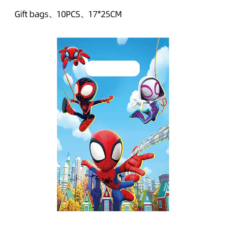 Spiderman Theme Birthday Party Decoration Marvel's Spidey And His Amazing Friends Aluminum Foil Balloon Disposable Tableware