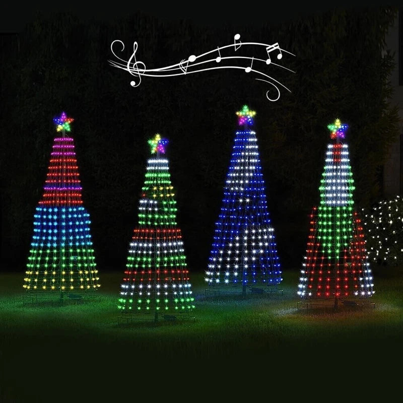 Animated Lightshow Cone Christmas Tree Led Yard Light Led String Lights Waterproof IP44 Home Xmas Outdoor Decoration US Plug