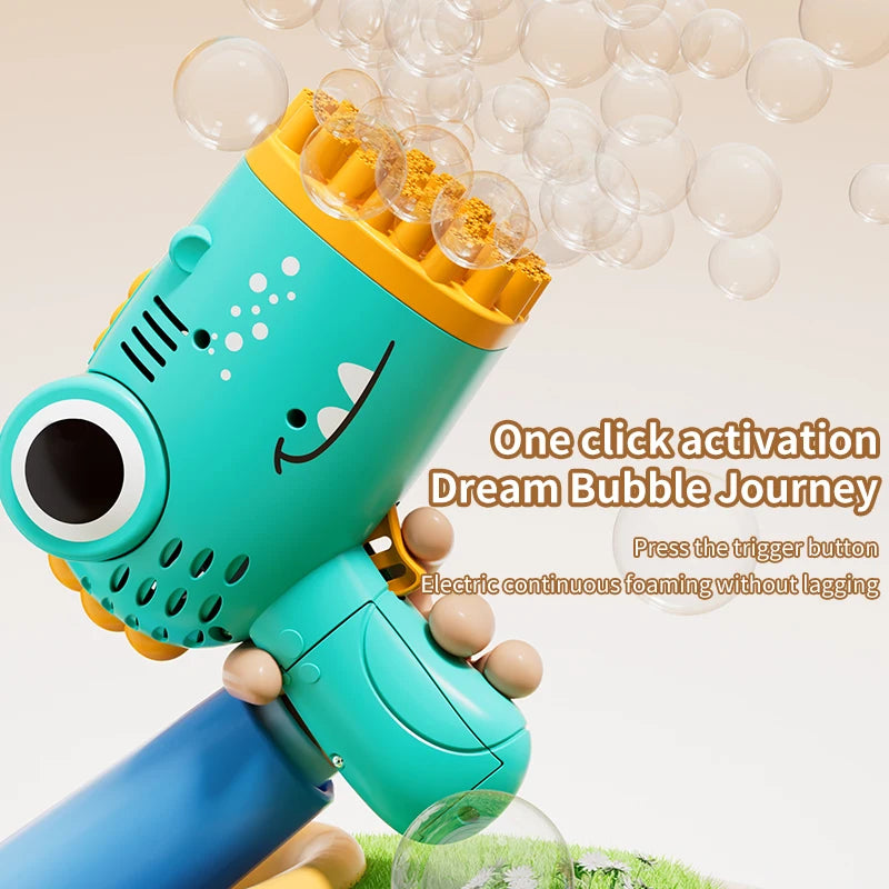 Dinosaur Bubble Gun Handheld Fully Automatic Bubble Machine Without Battery And Bubble Water For Kids Gift