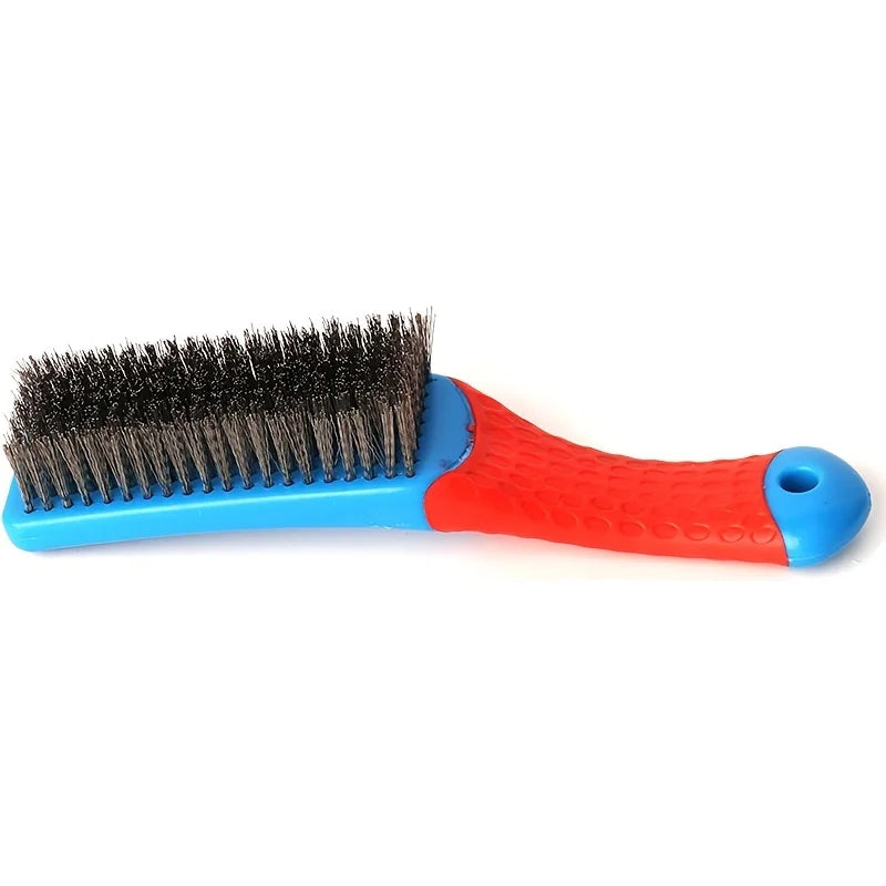 Heavy Duty Stainless Steel Wire Brush with Comfortable Plastic Handle - Perfect for Removing Rust, Welding Slag, Dirt, and Paint