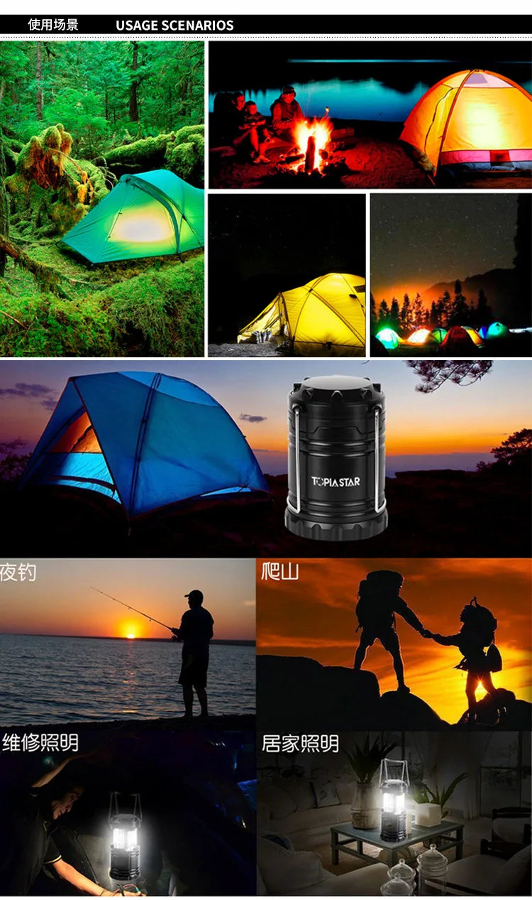 Lighting 1000 Lumens Bright Portable Waterproof Camping Lamp Battery Version Led Camping Lights Solar Camping Lantern