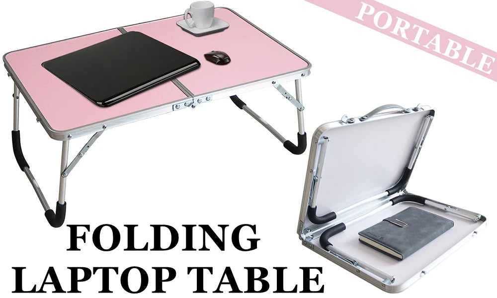 Portable Folding Laptop Desk, Mini Foldable Camping Table, Folding Picnic Table with Storage Space, Mini Lap Desk Reading Holder