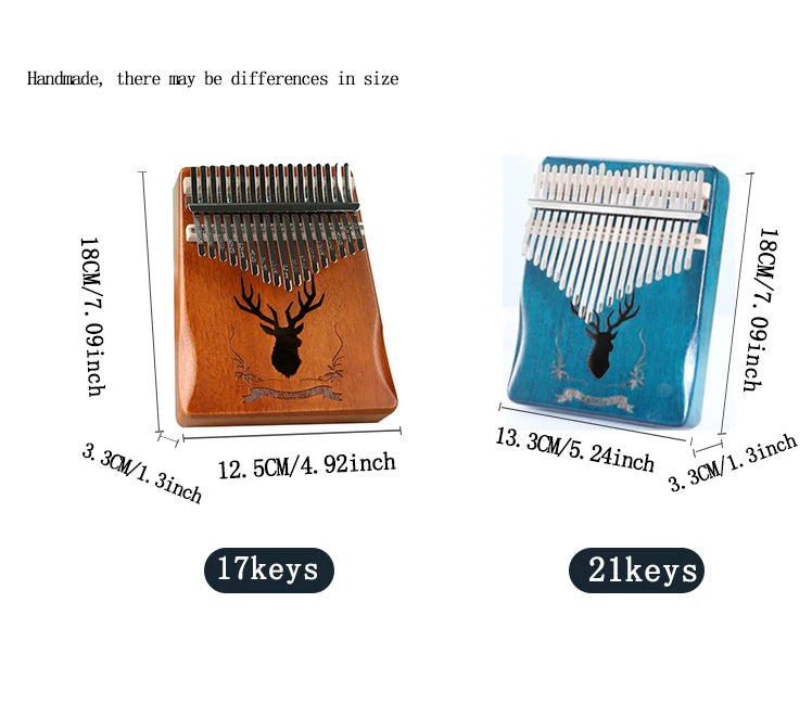 21 Keys Thumb Piano Calimba Professional Tuned Portable Kalimba 17Keys Beginner's Finger Piano Birthday Festival Relaxation Gift