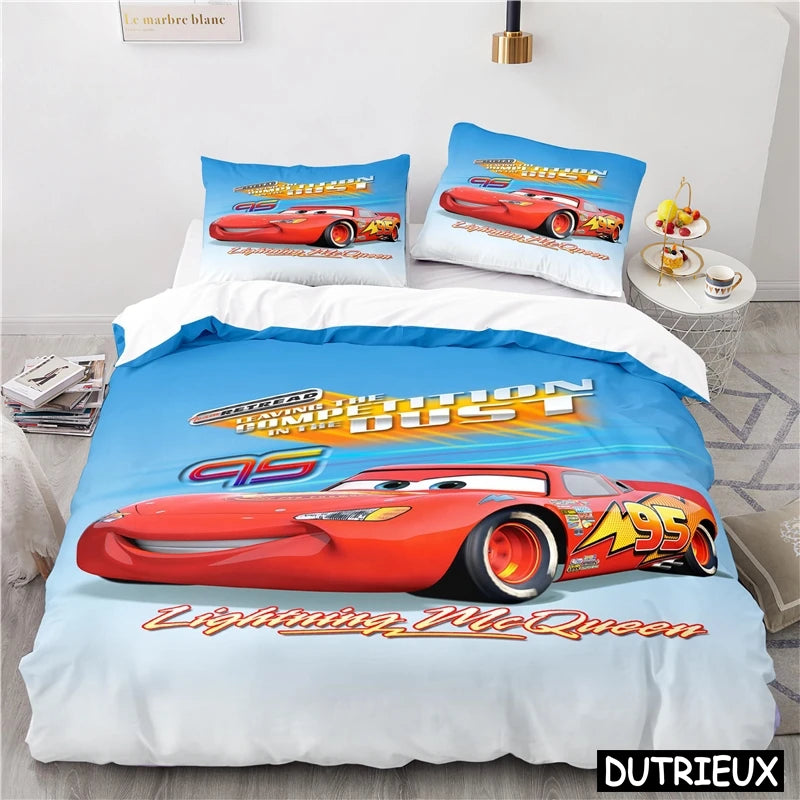 Comforter Cover Lightning McQueen Mater 3D Print Bedding Set Comforter Cover With Pillowcase Soft Duvet Cover Set For Children Boys Gift