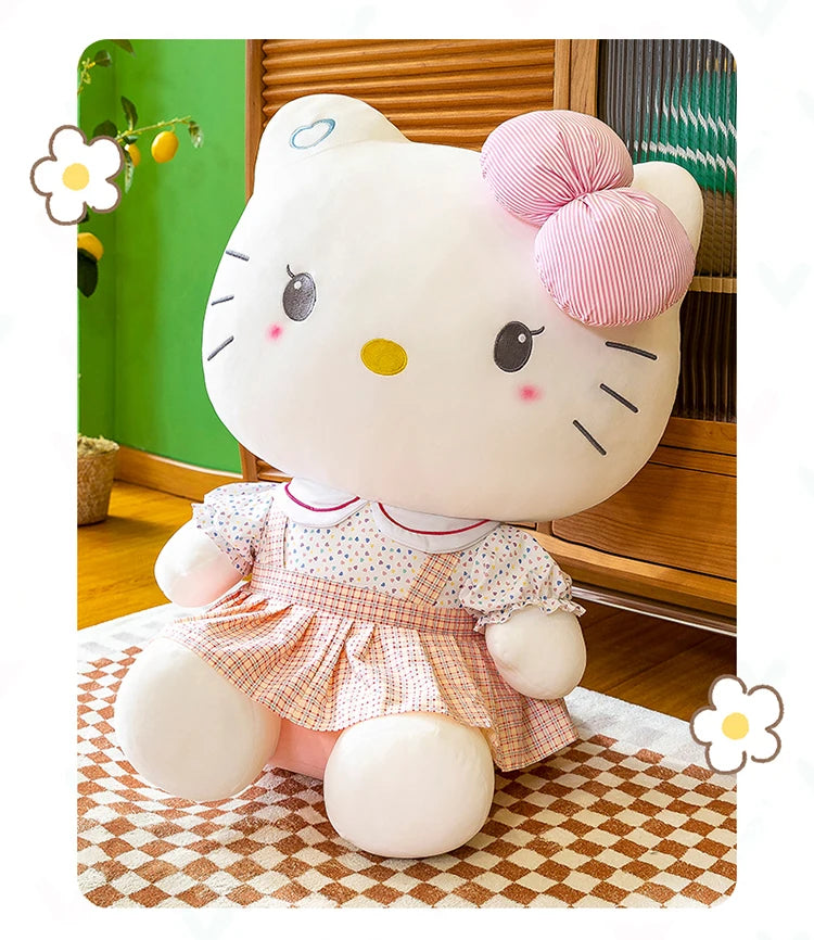 20-70cm Big Size Sanrio Hello Kitty Plush Toys Anime Peripherals Movie KT Cat Kawaii