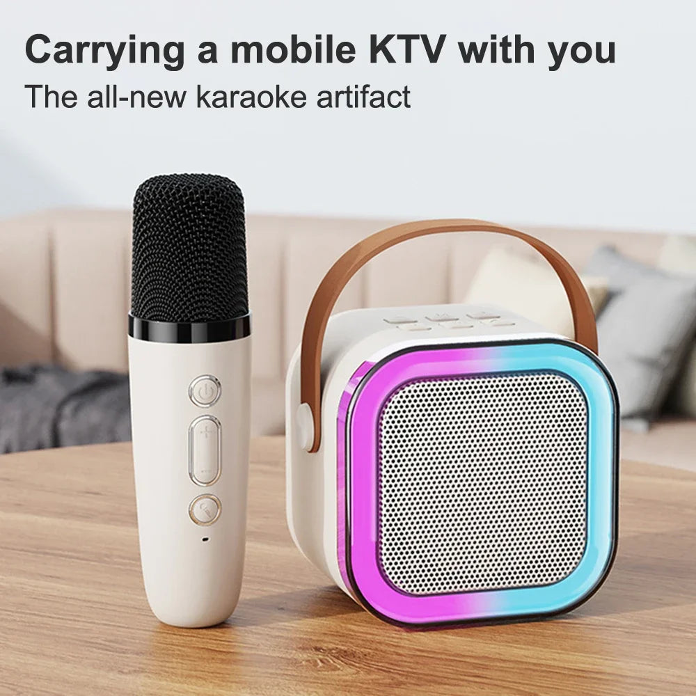 Bluetooth Wireless Portable Speaker Multi-function Karaoke with 1-2 Microphone Music Player Karaoke Machine For Kids Adults