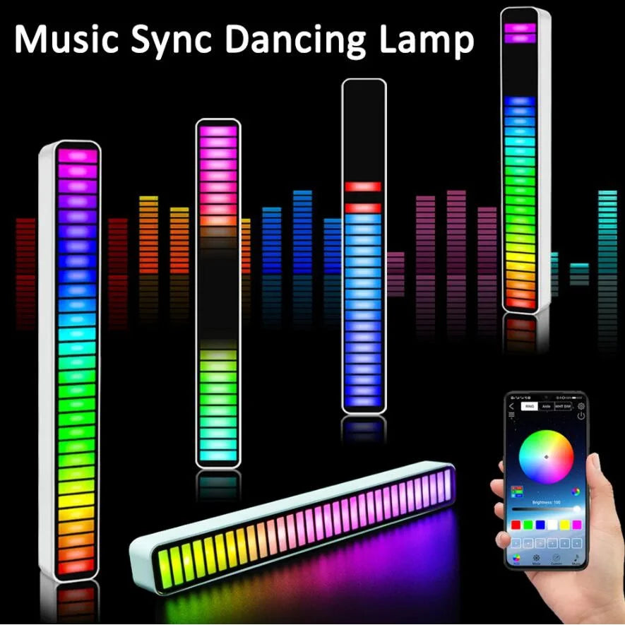 RGB Voice Control Synchronous Rhythm Light Internet Popular Colorful Music Ambient Light Car Desktop Induction Creative Led Pick