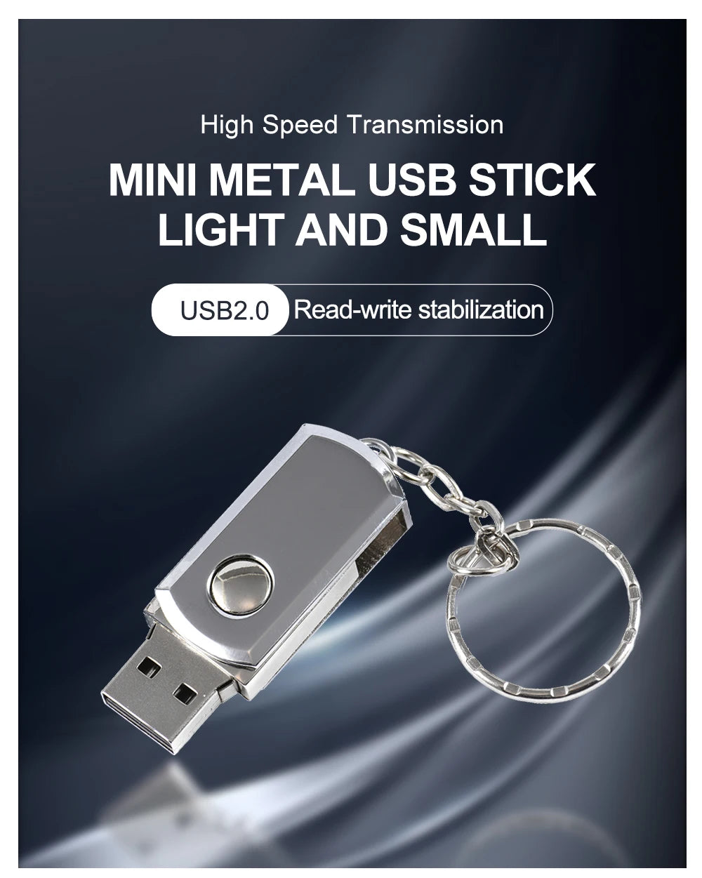 Metal USB Flash Drive 128GB High Speed Memory Stick 64GB Rotatable Pen Drive 32GB Mini Gold USB Stick 16GB