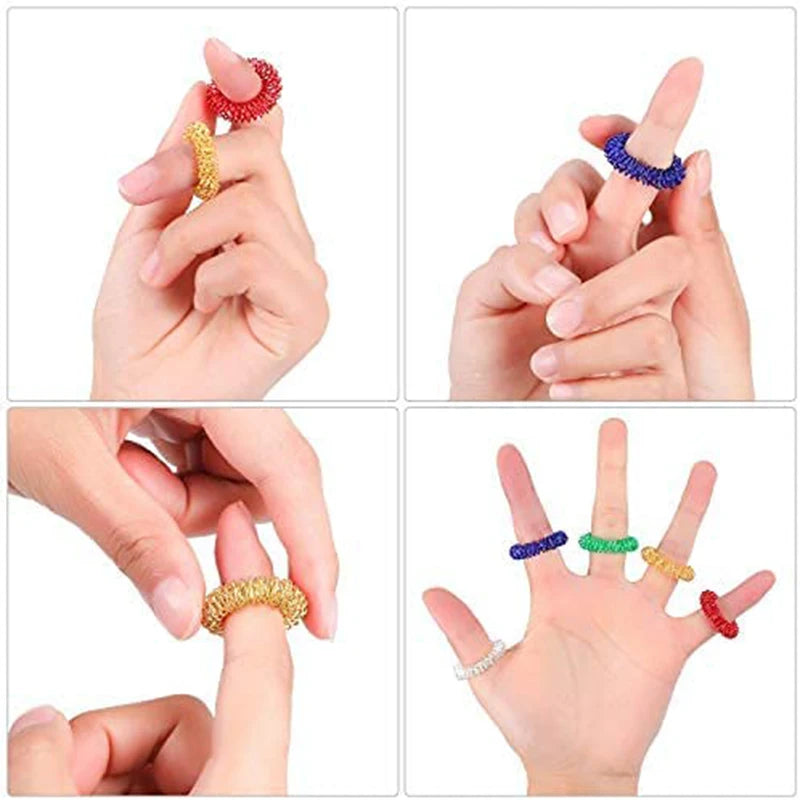 Finger Rings Acupressure Stress Relief Spiky Sensory Decompression Toys Relief Anxiety Relief Finger Toys