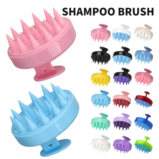 Silicone Shampoo Brush Head Scalp Massage Comb Hair Root Itching Clean The Scalp Thoroughly Body Massage Brush Bath Brush