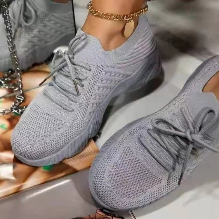 Mesh Breathable Women Casual Sneakers Lace-up Vulcanized Shoes Ladies Platform Sneakers Female Shoes