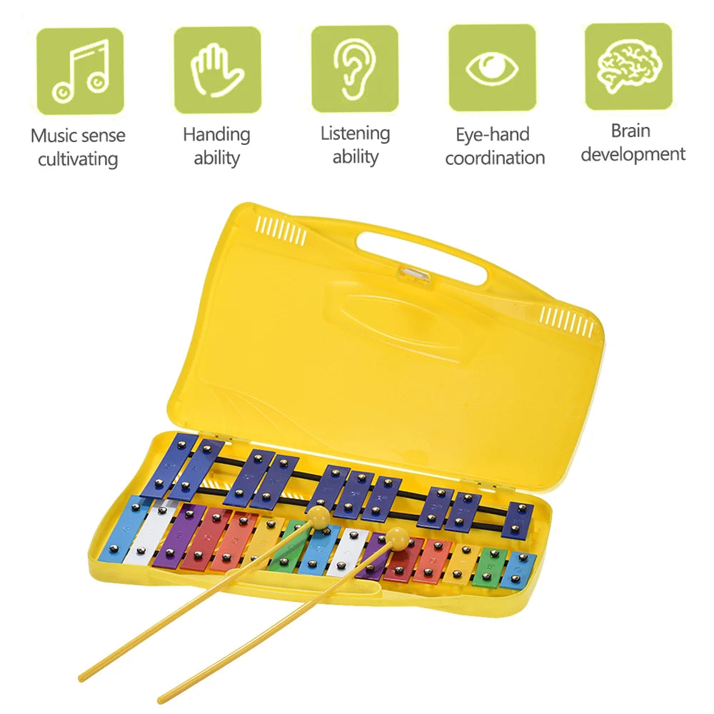 25 Notes Glockenspiel Orff Instrument Xylophone Hand Knock Percussion Rhythm Musical Children Educational Toys With Accessories