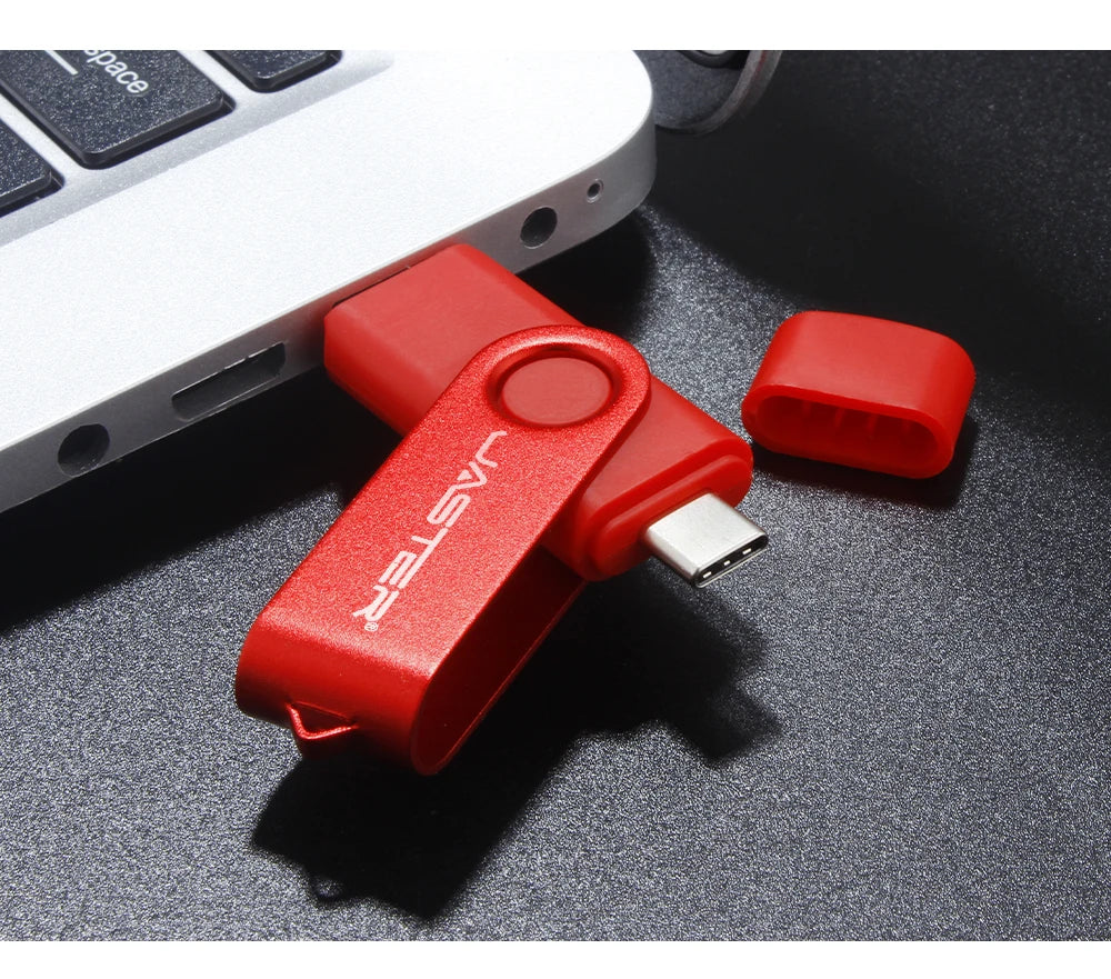 Free Custom Name OTG 2-in-1 USB Micro Type-c Flash Drive 4GB 8GB 16GB Real Capacity Pendrive for Android Smartphone Laptop