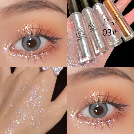 1Pcs Eyeshadow Shimmer and Shiny Waterproof Sequins Liquid Glitter Highlighter Eyeliner Eye Liner Pen Party Makeup Cosmetic