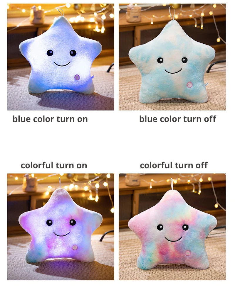 Cute Led Light Plush Toy Star Pillow Luminous Star Throw Pillow With Colorful Light KidsToy Birthday Christmas Gift