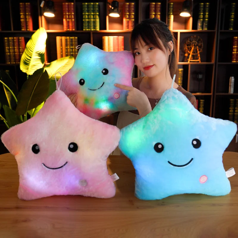 Cute Led Light Plush Toy Star Pillow Luminous Star Throw Pillow With Colorful Light KidsToy Birthday Christmas Gift