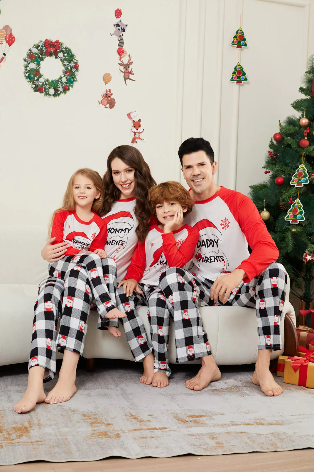 Family Christmas Matching Pajamas Xmas Santa's Child Print Pjs Adult Kids Outfit set Baby Jumpsuit Dog Clothes