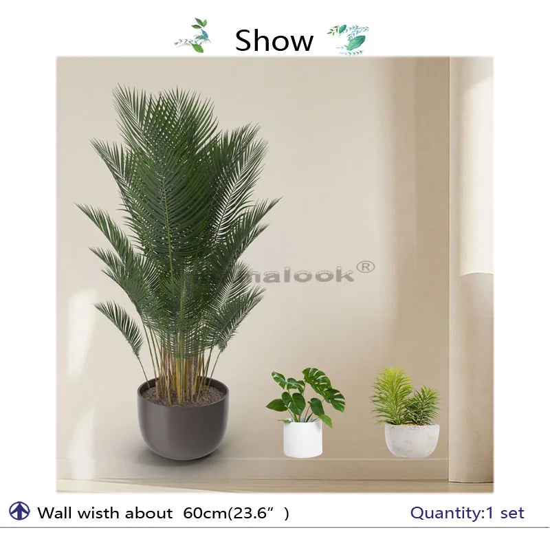 1 Piece of Tropical Plant Potted Pattern Wall Sticker with Exotic Vitality Green Leaves Living Room Bedroom Home Decoration