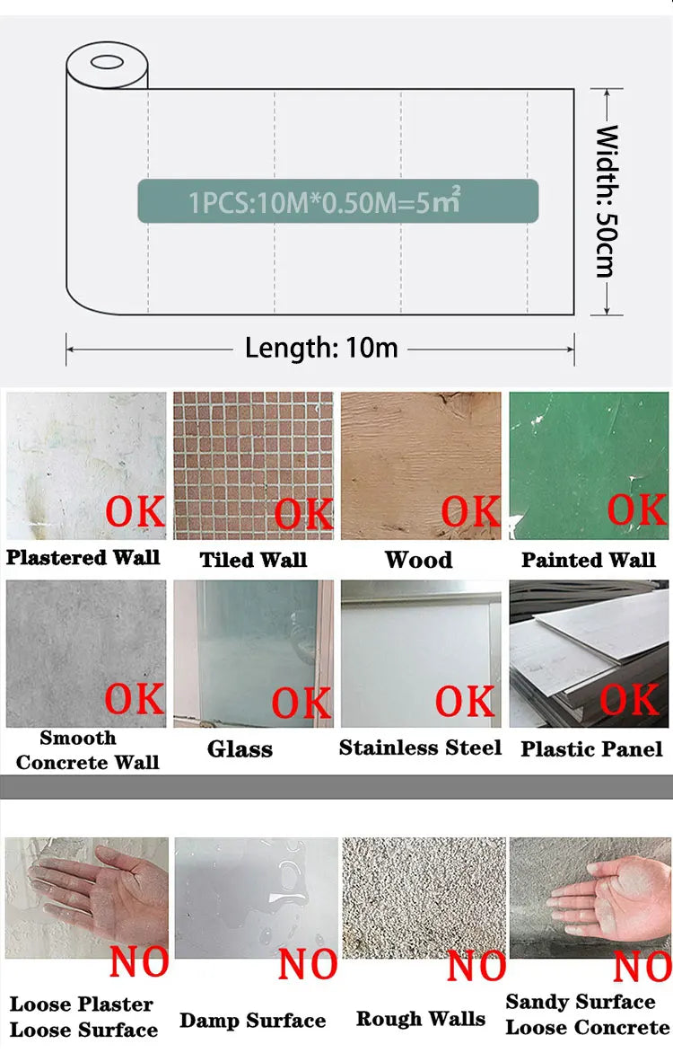 Wallpaper Self-adhesive Waterproof Moisture-proof and Moldy Resistant 3D Wall Stickers Home Living Room Wall Decoration