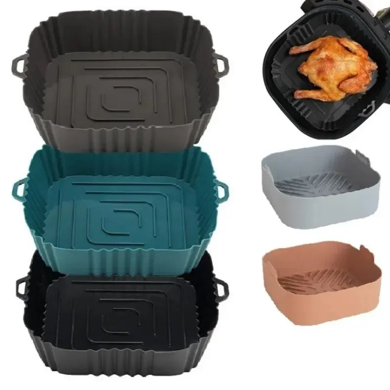 1PC Air Fryer Oven Baking Tray Silicone Tray