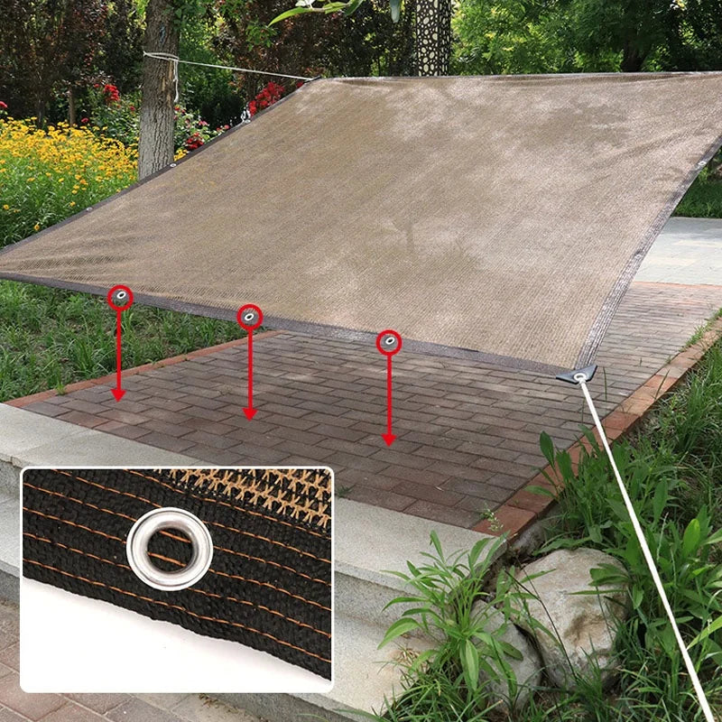 12-pin Sunshade Net Anti-ultraviolet Awning Plant Cover Net for Outdoor Garden Courtyard Swimming Pool Balcony Shade Cloth