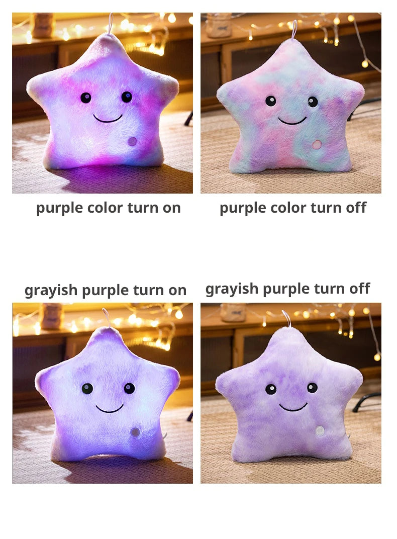 Cute Led Light Plush Toy Star Pillow Luminous Star Throw Pillow With Colorful Light KidsToy Birthday Christmas Gift