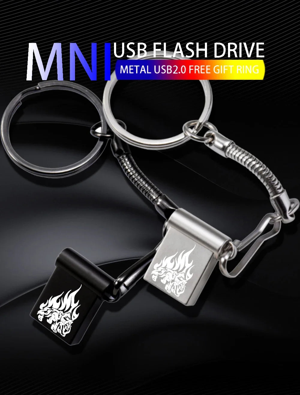 JASTER High-speed High-capacity Music USB Drive 64GB Fashion High Speed Pen Drive 32GB USB Flash Drive 4GB Metal Key Chain Gift