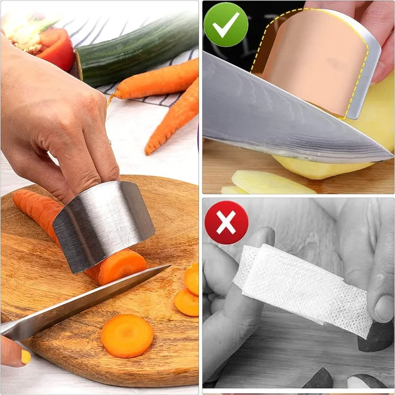 3/1pcs Stainless Steel Finger Guard Cutting Shiel Adjustable Vegetable Cutting Thumb Guard Finger Protector Tools Kitchen Gadget