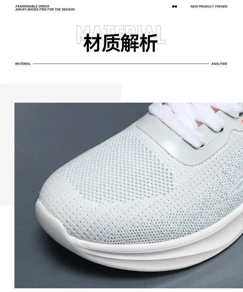 Sports single shoes flying woven Men's Shoes lace-up Soft sole Casual style men's Running shoes sneaker