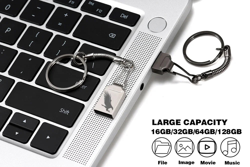 JASTER High-speed High-capacity Music USB Drive 64GB Fashion High Speed Pen Drive 32GB USB Flash Drive 4GB Metal Key Chain Gift