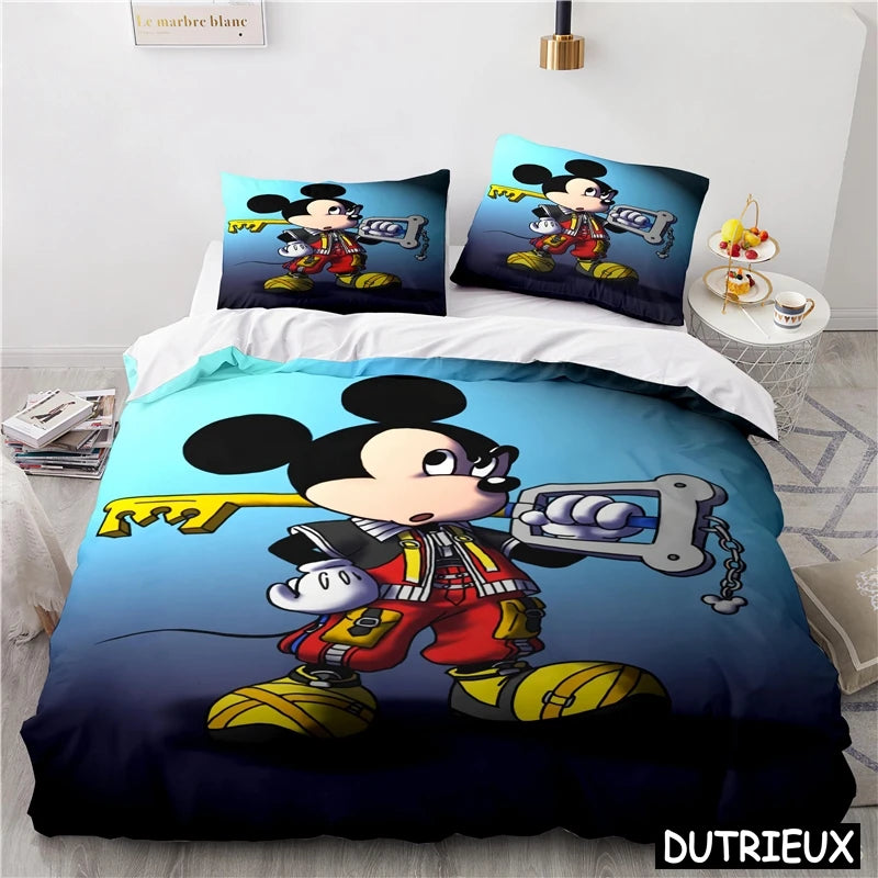 Lovely Mickey Minnie Mouse Duvet Cover & Pillowcase Set Twin Full Queen King Size Bedding Set Soft Comforter Cover Set Bedspread