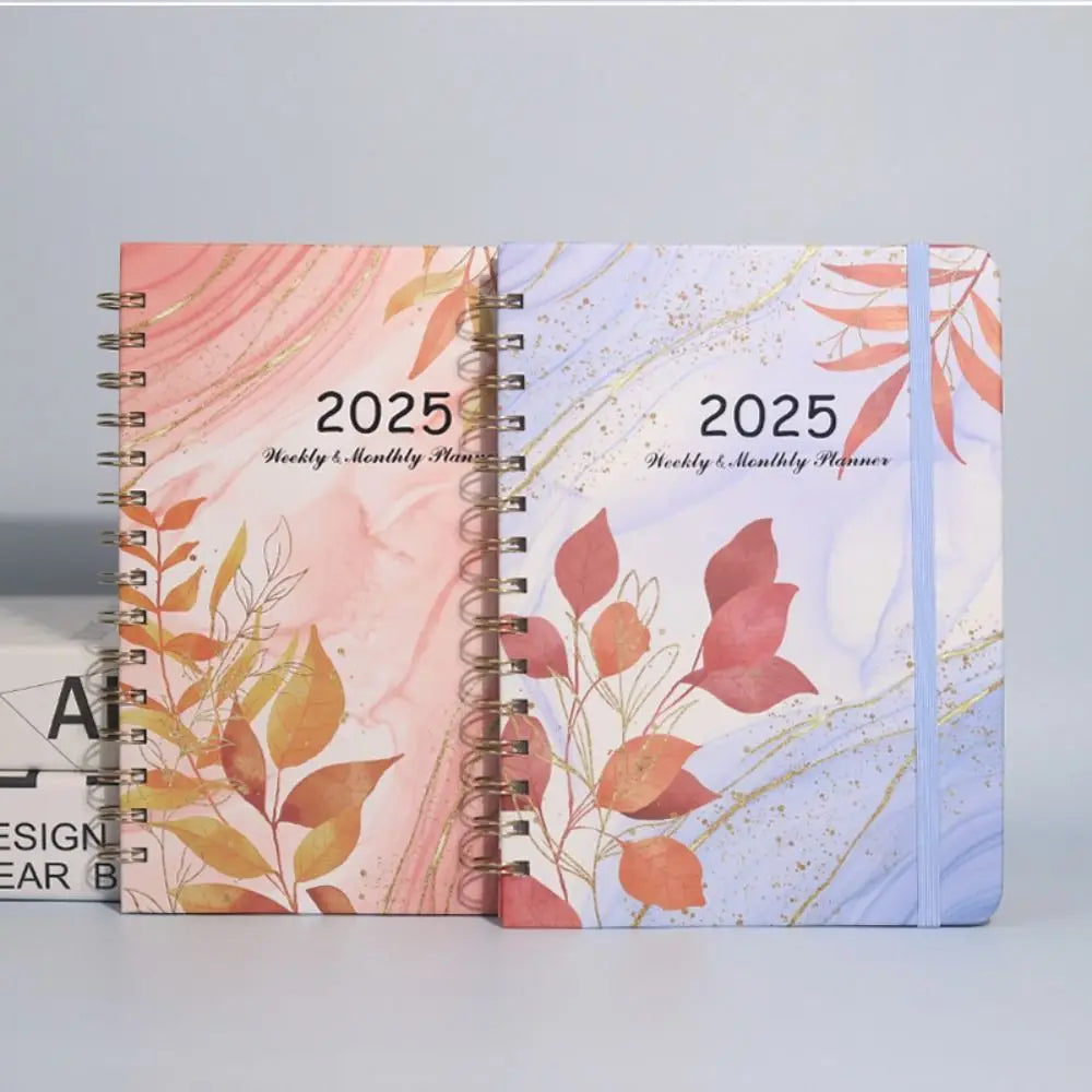 365-Day 2025 English Agenda Book Monthly Weekly Plan Flowers Diary Notebook Planner Organizer Practical A5 Schedule Planner