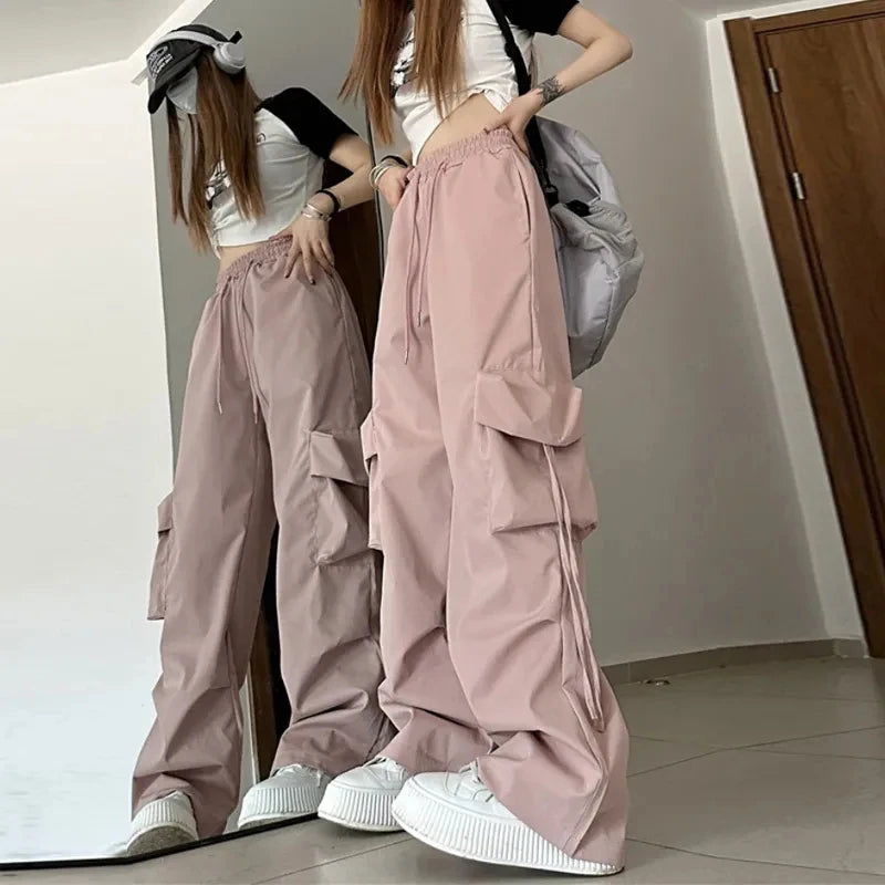 Cargo Pant Women Hip Hop Loose Casual Trousers American High Waist Big Pockets