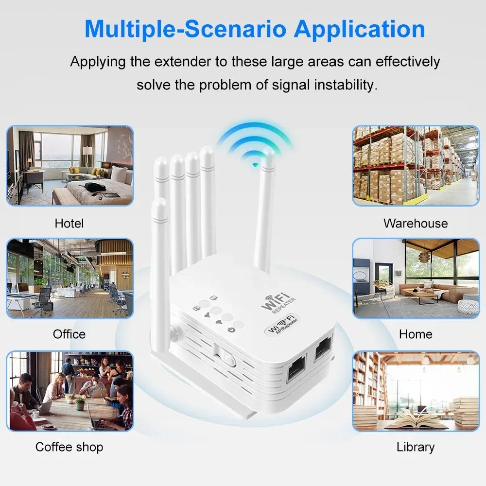 1200Mbps Wireless WiFi Repeater WIFI Range Extender WiFi Signal Booster 2.4G 5G Dual-band Network 802.11ac WiFi Amplifier Router