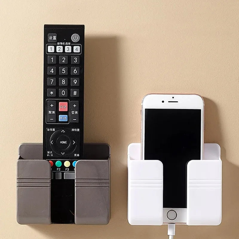 Wall Mounted Storage Box Multifunction Punch Free Organizer TV Remote Control DIY Mobile Phone Plug Charging Holder