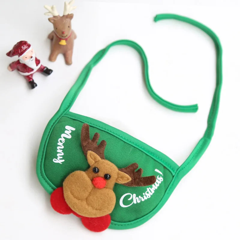 Dog Christmas Hat Pets Santa Bibs New Year Party Cosplay Costume