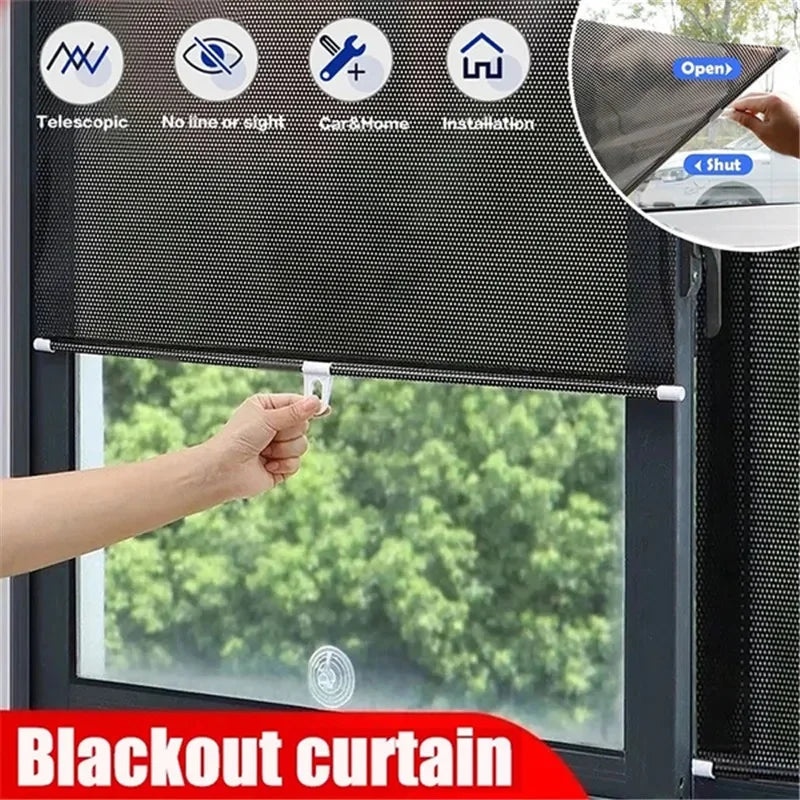 Shading Curtain Car Auto Side Window Roll Curtain Household Living Rooms Sun Shading Rolling Blinds Windshield Cover