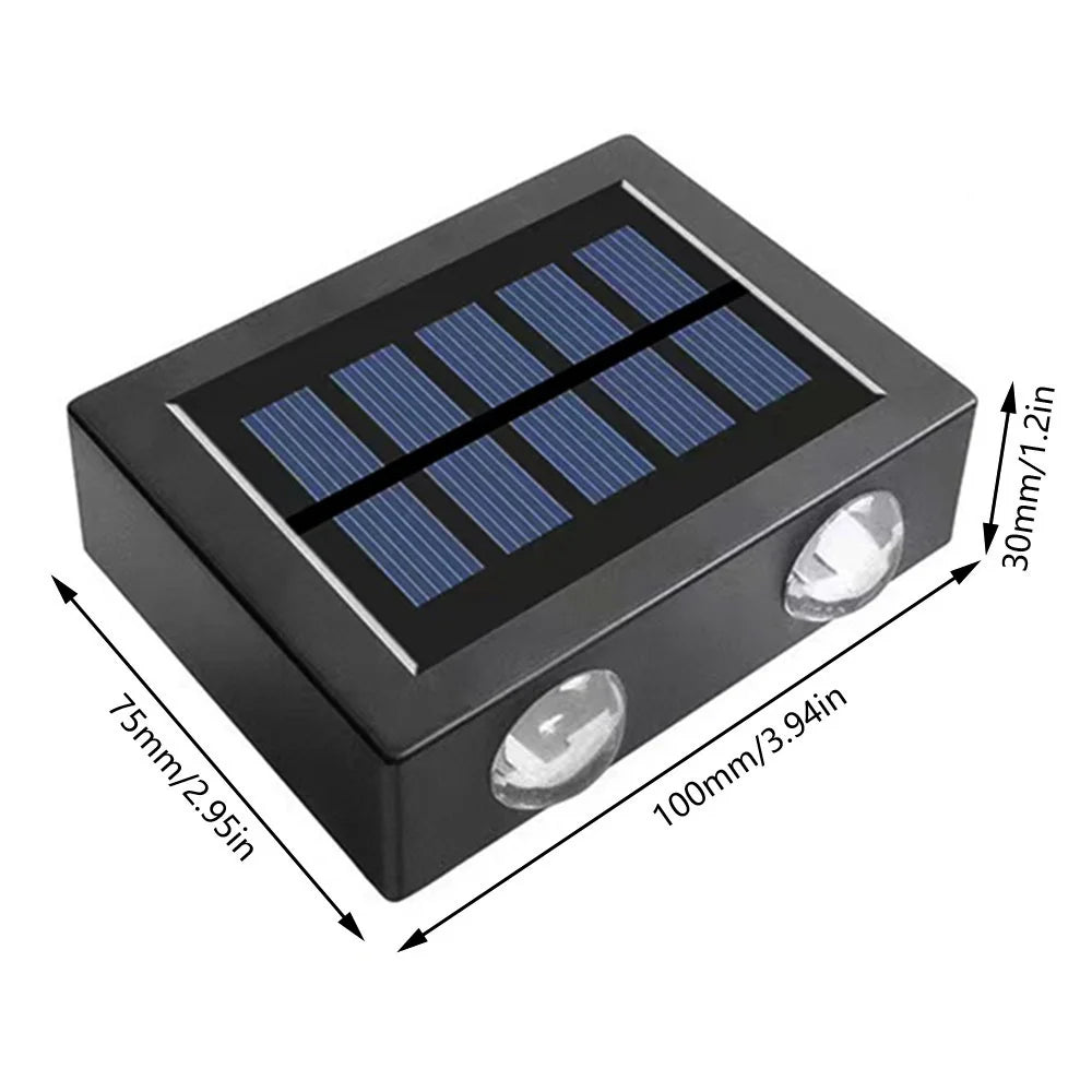 Solar LED Wall Lights Outdoor Garden Decoration Wall Lamp Waterproof Up And Down Luminous Lighting Outdoor Solar LED Lamp