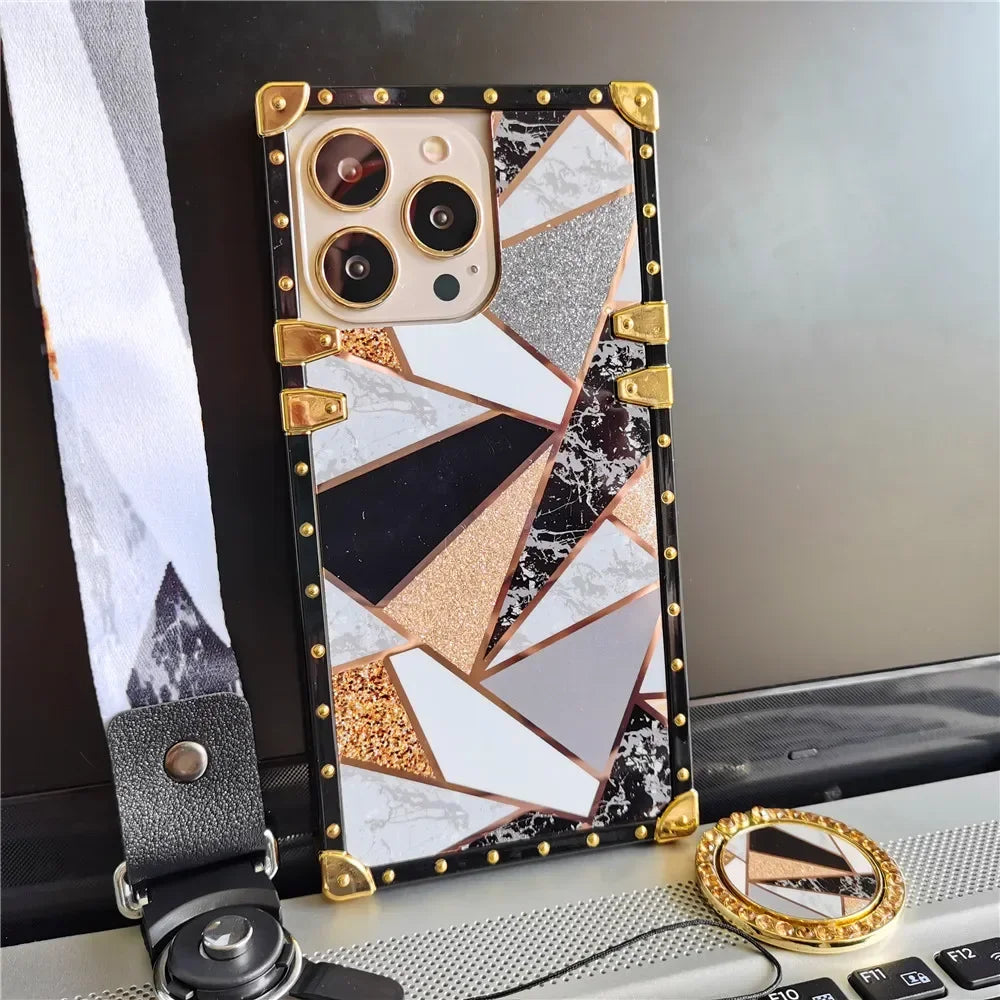 Gold Splicing Woman Cover Phone Case for Samsung Galaxy A15 A25 A35 A55 A54 A14 A52 A72 A34 A32 A13 A53 A33 A23