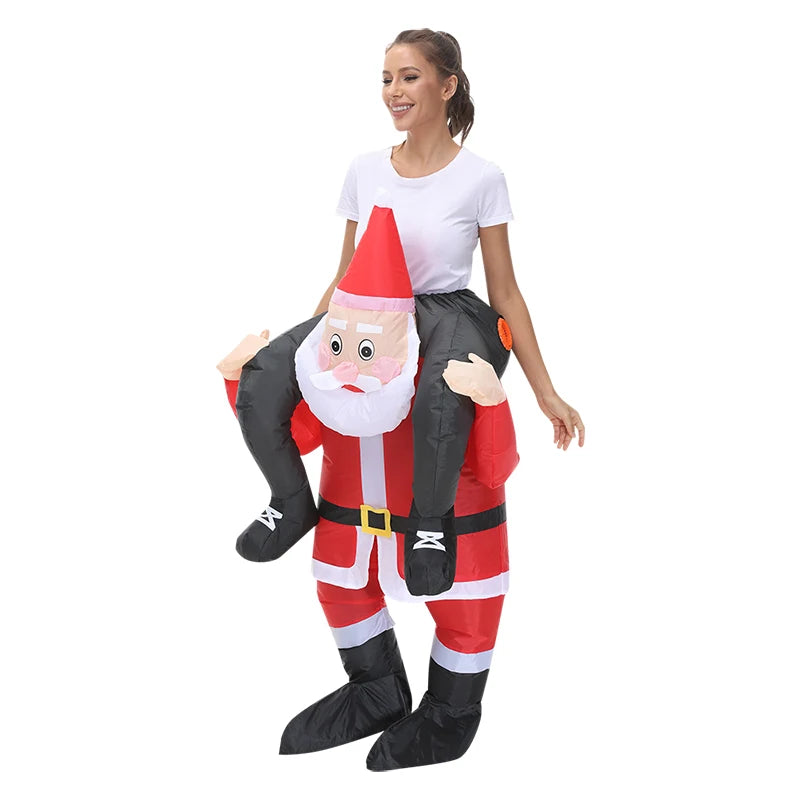 120-190CM Christmas Santa Claus Adult Inflatable Costume Fancy Funny Cosplay Clothing Performance