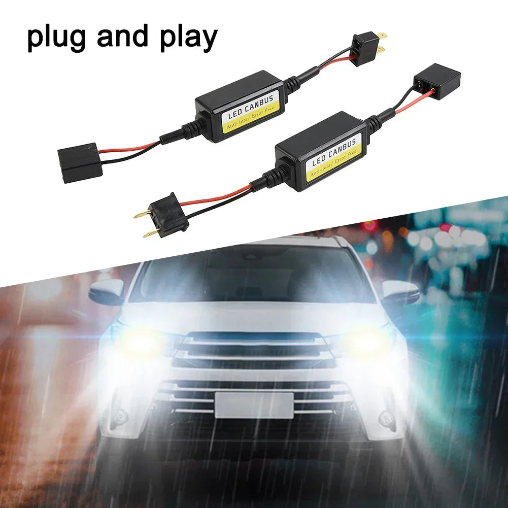 2Pcs H7 Car Load Resistor Error Canceller LED Decoder Canbus Free Wiring Canceller Decoder Light Headlight  Adapter Canceller NE