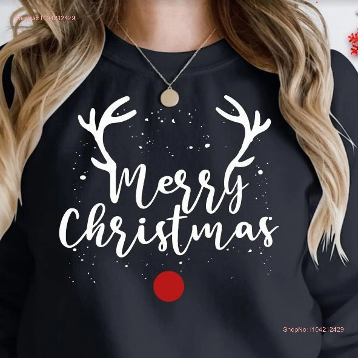 Merry Christmas Sweater SweaT T Shirt Jumper Jumpers For Women Xmas Reindeer2 SWT long or short sleeves