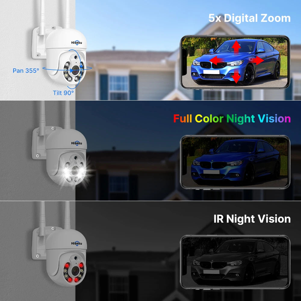 5MP WIFI CCTV PTZ Camera Security System Kit 10CH NVR AI Motion Tracking Color Night Vision IP Camera Surveillance System