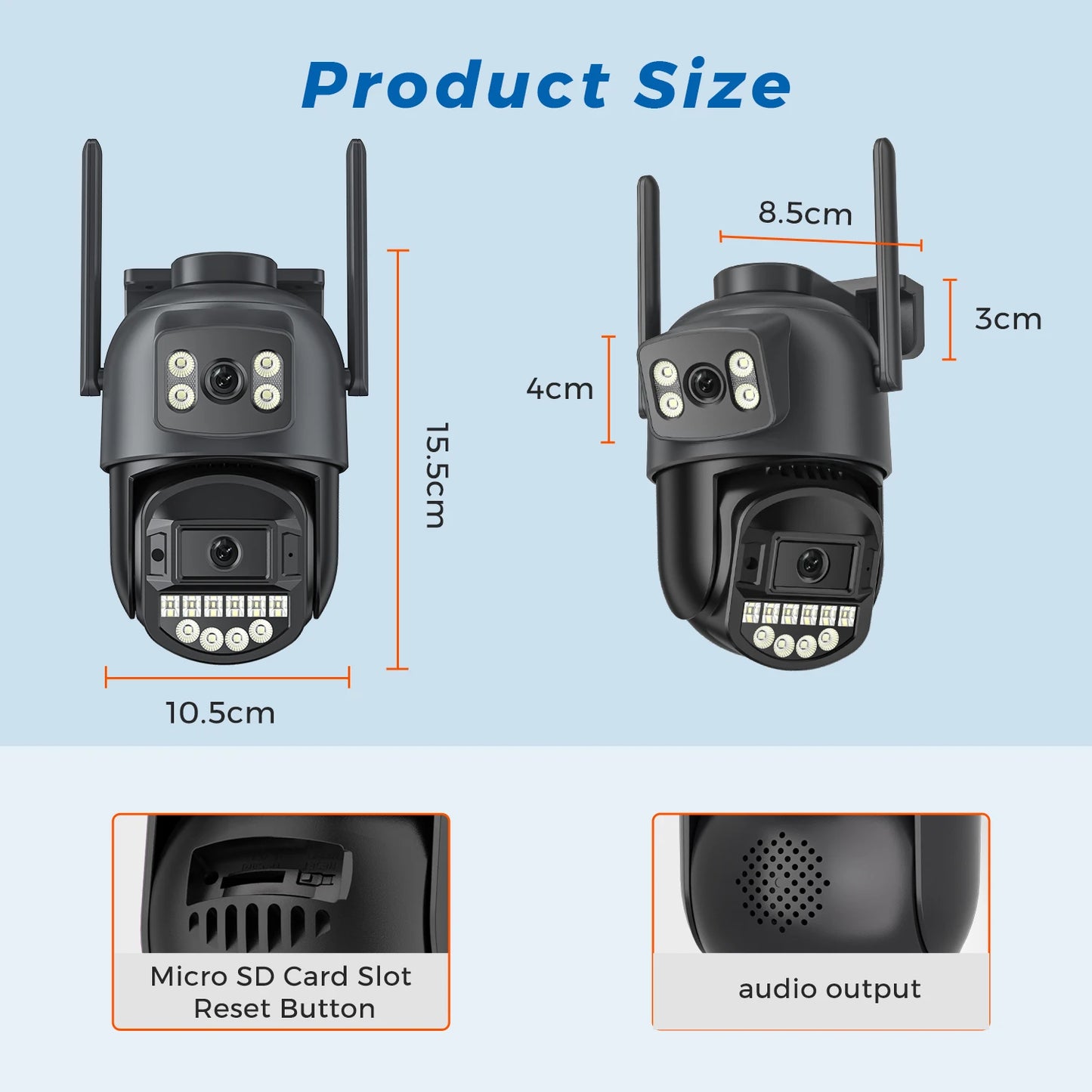 10MP PTZ IP Camera 8MP 4K Outdoor Dual Lens Dual Screen 5G WIFI Camera AI Tracking Security Protection CCTV Surveillance Camera