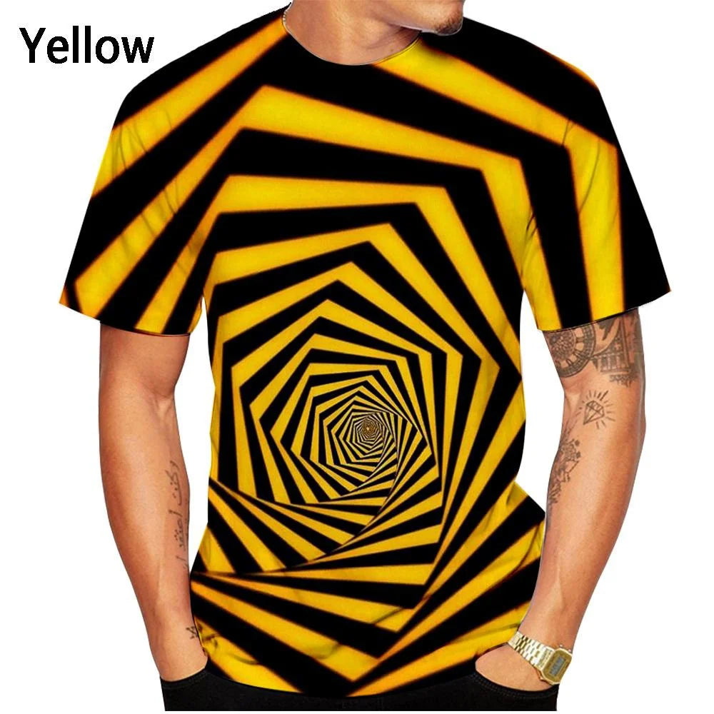 New Fashion Vertigo Hypnosis 3d Printed T-shirt Men and Women Summer Casual Short Sleeve Color Fluorescent Shirt Top