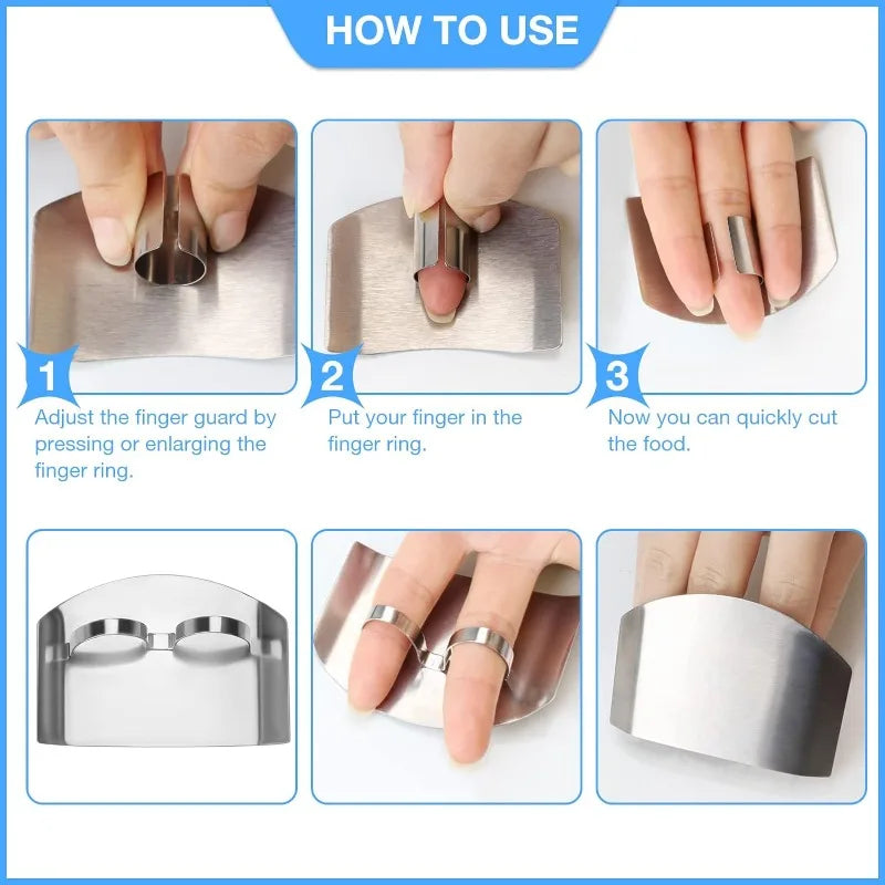 3/1pcs Stainless Steel Finger Guard Cutting Shiel Adjustable Vegetable Cutting Thumb Guard Finger Protector Tools Kitchen Gadget